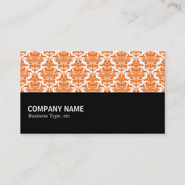Halfway 055 - Orange Damask Business Card (Front)