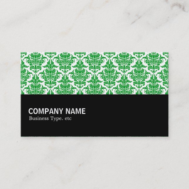 Halfway 064 - Grass Green Damask Business Card (Front)
