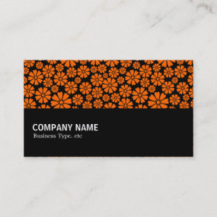Halfway - 8 Petals - Orange on Black Business Card