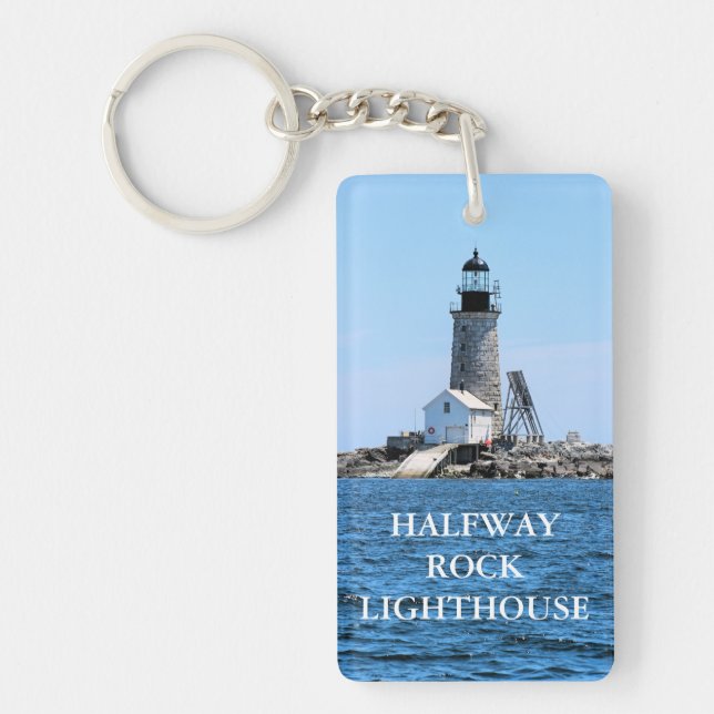 Halfway Rock Lighthouse, Maine Keyring (Front)
