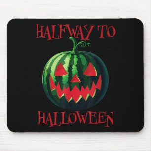 Halfway to Halloween Watermelon Jack-O-Lantern Mouse Pad