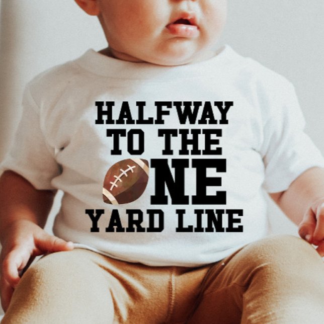 Halfway To One Yard Line Football Half Birthday Baby T-Shirt (Creator Uploaded)