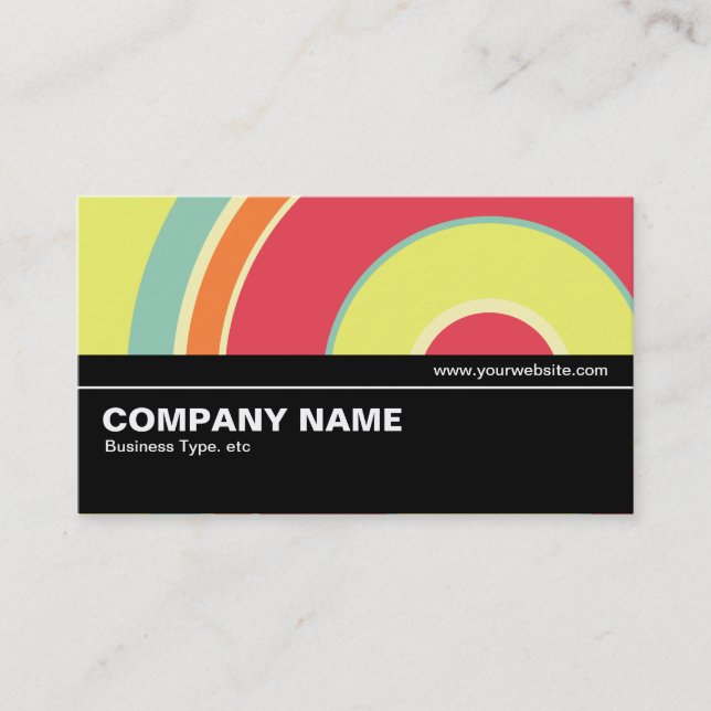 Halfway V2 018 - Colourful  Circle 01 Business Card (Front)