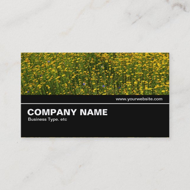 Halfway V2 028 - Bed of Yellow Daisies Business Card (Front)