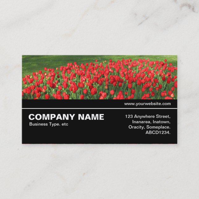 Halfway V3 044 - Bed of Red Tulips 02 Business Card (Front)
