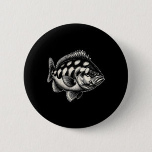 Halibut Fish Graphic Fishing Art Design 6 Cm Round Badge
