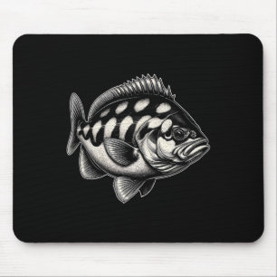 Halibut Fish Graphic Fishing Art Design Mouse Pad