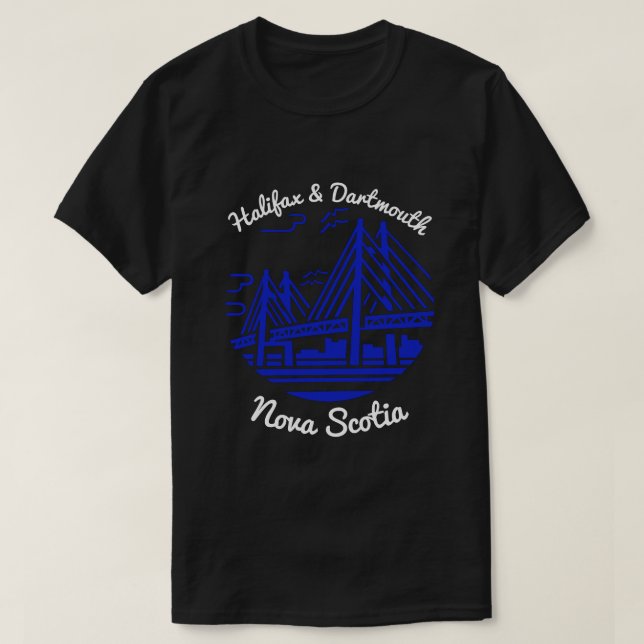 Halifax and Dartmouth Nova Scotia T-Shirt (Design Front)