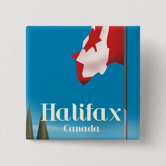 Halifax Canada Travel poster 15 Cm Square Badge (Front)