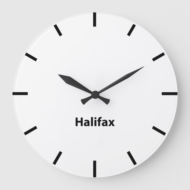 Halifax City Time Zone Newsroom Wall Large Clock (Front)