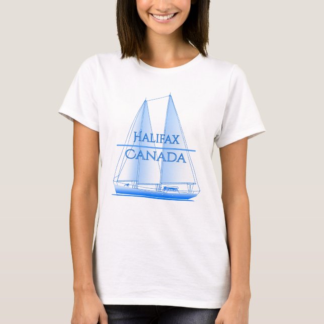 Halifax Coastal Nautical Sailing Sailor T-Shirt (Front)