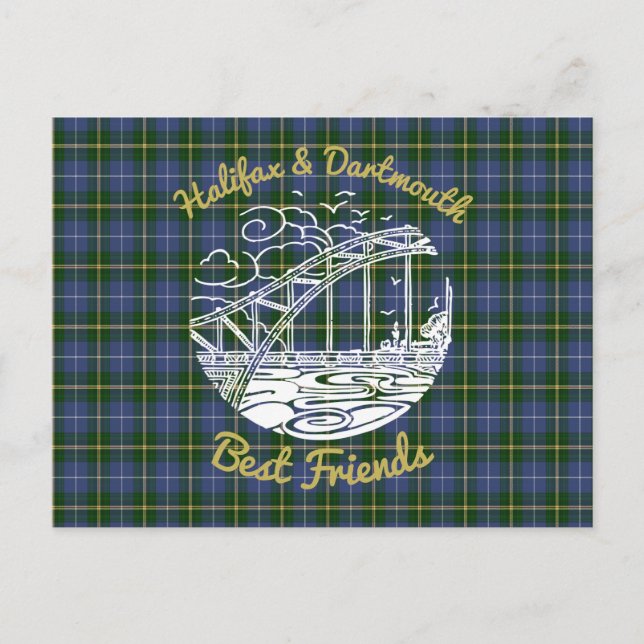Halifax Dartmouth N.S Best Friends postcard tartan (Front)