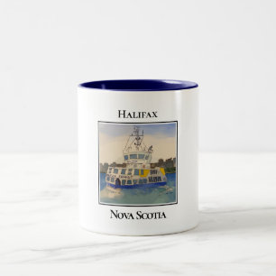 Halifax Harbor Ferry Boat Two-Tone Coffee Mug