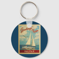 Halifax Keychain Sailboat Vintage Travel Canada
