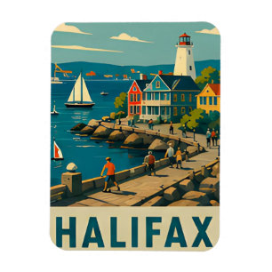 ⚓ HALIFAX — Lighthouse & Atlantic Harbour Life Magnet
