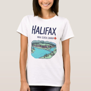 Halifax Nova Scotia Canada Cute Skyline Colorful T-Shirt