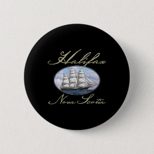 Halifax Nova Scotia Clipper Ship  6 Cm Round Badge
