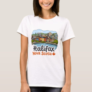 Halifax Nova Scotia Cute Skyline Pride T-Shirt