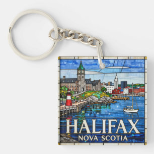 Halifax Nova Scotia Stained Glass Harbour 🌊 Key Ring