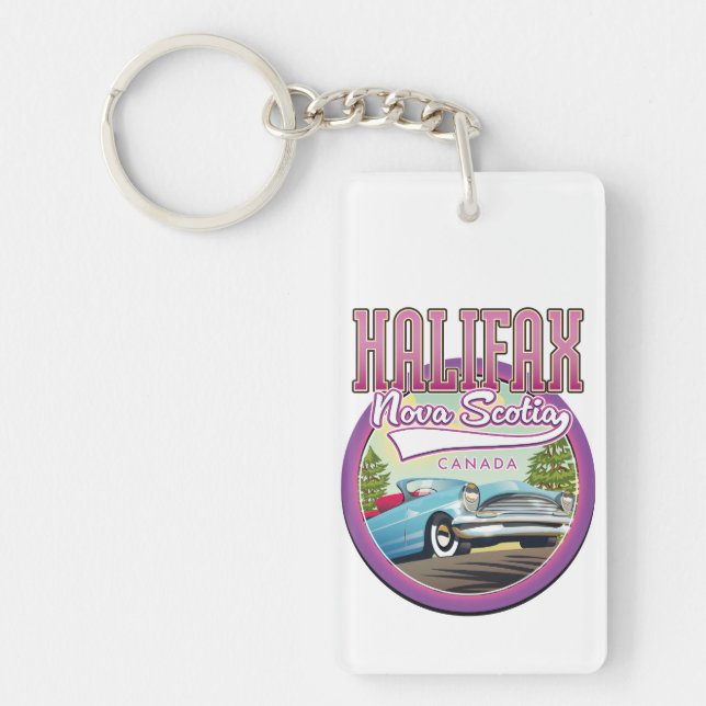 Halifax Nova Scotia travel logo  Key Ring (Front)