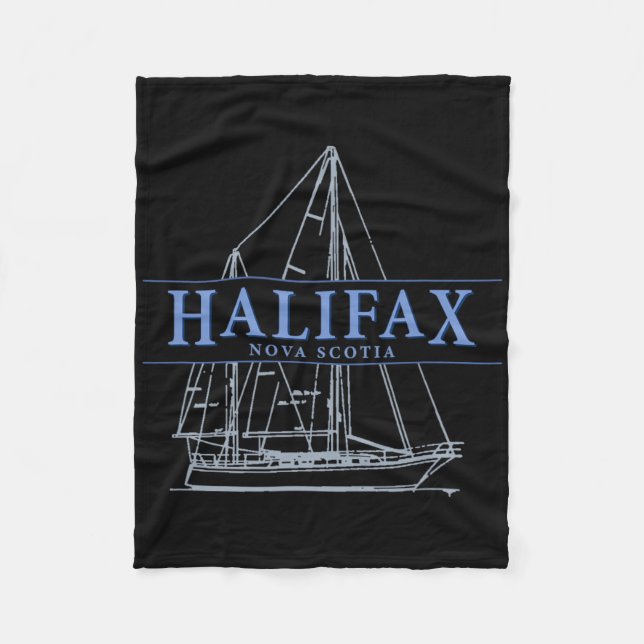 Halifax Nova Scotia Vintage Sailboat Design  Fleece Blanket (Front)