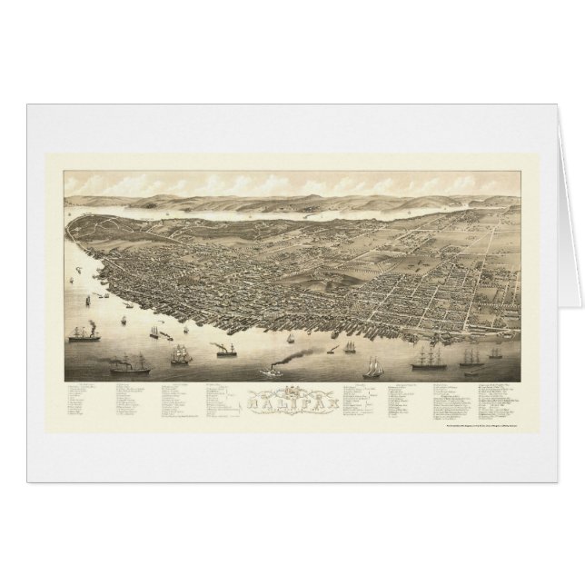 Halifax, NS, Canada Panoramic Map - 1879 (Front Horizontal)