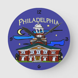 Hall in Philly Round Clock