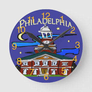 Hall in Philly Round Clock