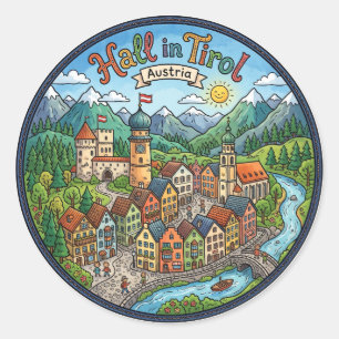 Hall in Tirol Austria Classic Round Sticker