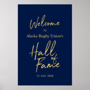  Hall of Fame   Gold & Navy Blue Welcome Sign