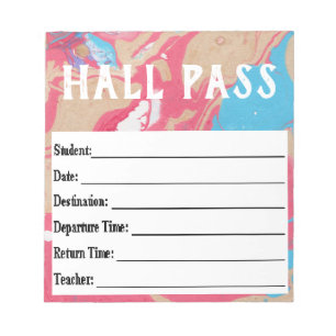 Hall Pass Notepad