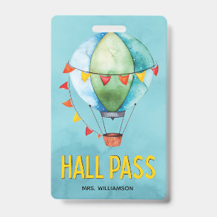 Hall Pass School Teacher Colourful Classroom ID Badge