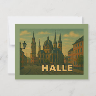 Halle Germany City Art Postcard