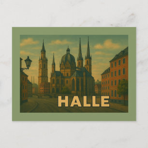 Halle Germany City Art Postcard