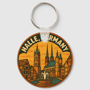 Halle Germany City Spires Key Ring