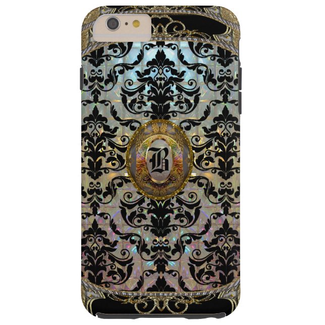 Halleesham Elegant Damask Monogram Plus Case-Mate iPhone Case (Back)