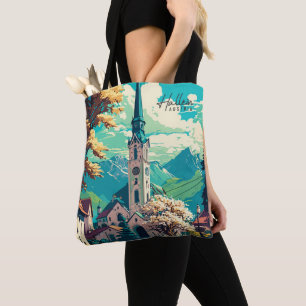Hallein Austria Vintage Art Travel Illustration Tote Bag