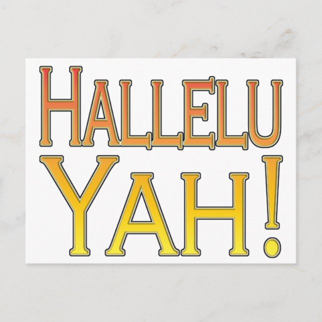 Hallelu Yah! (gold) Postcard (Front)