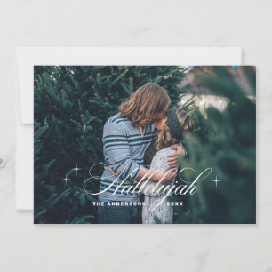 Hallelujah Christmas   Elegant Religious Photo Holiday Card