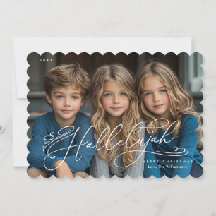Hallelujah Elegant Script Photo Christmas Card