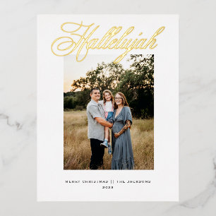Hallelujah Religious Christmas  Foil Holiday Postcard