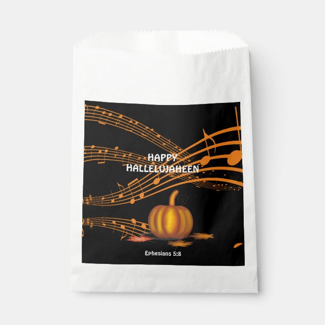 HALLELUJAHEEN | Pumpkin | Christian Halloween Favour Bag (Front)