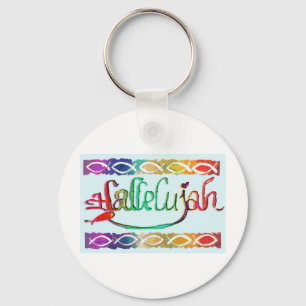 hallelujahFISH.jpg Key Ring