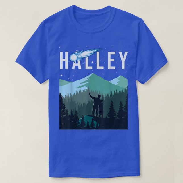 Halleys Comet Night Sky Solar System Space Astrono T-Shirt (Design Front)