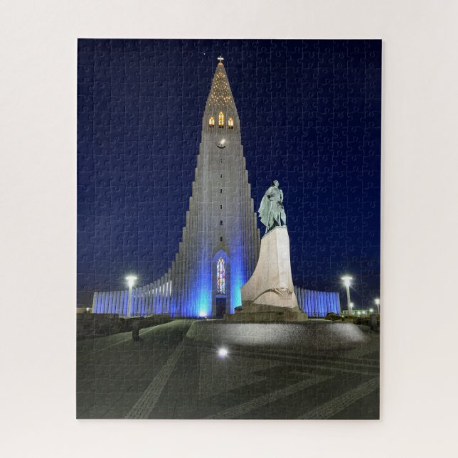 Hallgrimskirkja Church in Reykjavik Iceland Jigsaw Puzzle (Vertical)