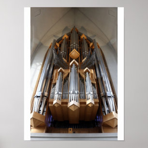 Hallgrímskirkja Church Pipe Organ Iceland Poster
