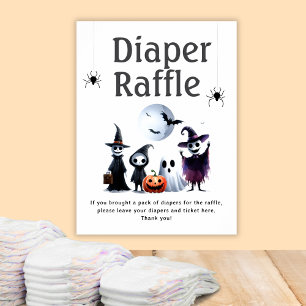 Hallloween Monster Baby Shower Diaper Raffle Poster