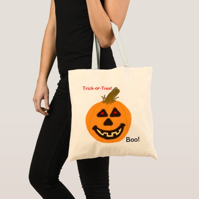 Hallloween Orange Jack-o-Lantern  Tote Bag (Front (Product))
