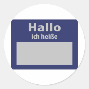 hallo, ich heisse symbol classic round sticker