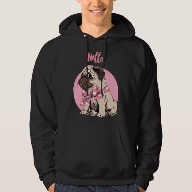 Hallo Sweaty Pug Classic T-Shirt 65 Hoodie (Front)